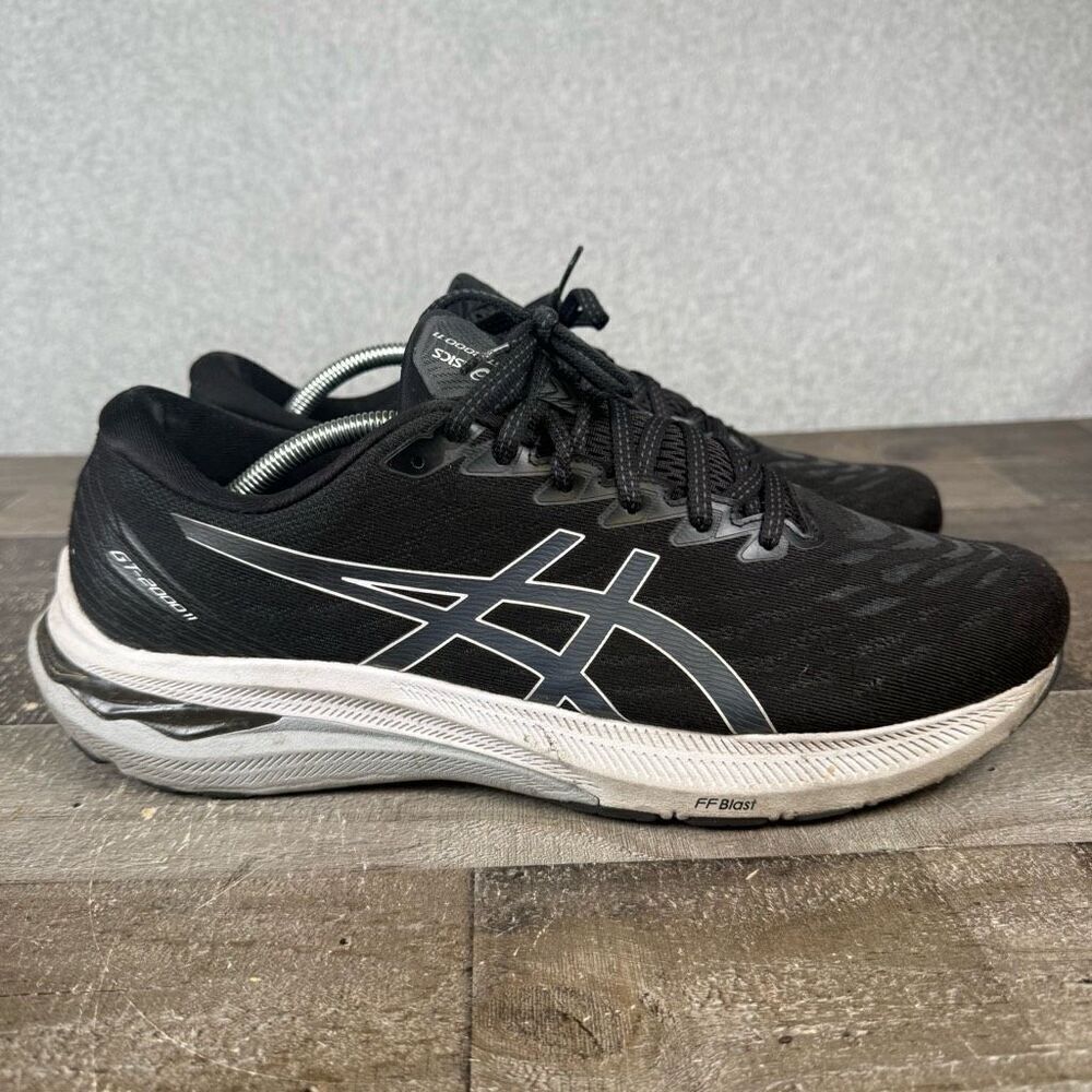 Asics Mens 12 GT 2000 11 Black White Athletic Running Shoes Sneakers 1011B441